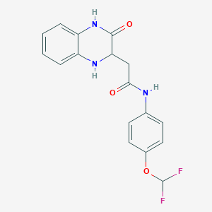 molecular formula C17H15F2N3O3 B2554364 N-[4-(difluoromethoxy)phenyl]-2-(3-oxo-2,4-dihydro-1H-quinoxalin-2-yl)acetamide CAS No. 473445-09-9