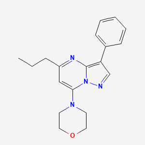 molecular formula C19H22N4O B2554372 4-(3-Phenyl-5-propylpyrazolo[1,5-a]pyrimidin-7-yl)morpholine CAS No. 900296-93-7