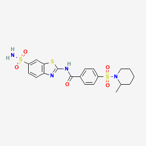 molecular formula C20H22N4O5S3 B2554374 4-((2-methylpiperidin-1-yl)sulfonyl)-N-(6-sulfamoylbenzo[d]thiazol-2-yl)benzamide CAS No. 683259-44-1