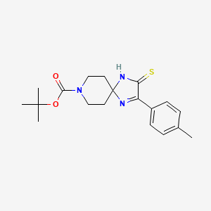molecular formula C19H25N3O2S B2554379 Tert-butyl 2-(4-methylphenyl)-3-sulfanylidene-1,4,8-triazaspiro[4.5]dec-1-ene-8-carboxylate CAS No. 892290-03-8
