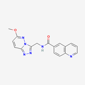 molecular formula C17H14N6O2 B2554385 N-((6-methoxy-[1,2,4]triazolo[4,3-b]pyridazin-3-yl)methyl)quinoline-6-carboxamide CAS No. 2034353-76-7