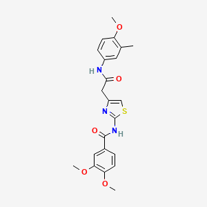 3,4-dimethoxy-N-(4-(2-((4-methoxy-3-methylphenyl)amino)-2-oxoethyl)thiazol-2-yl)benzamide