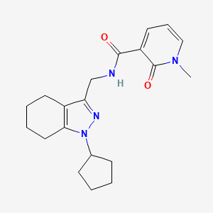 molecular formula C20H26N4O2 B2554405 N-((1-cyclopentyl-4,5,6,7-tetrahydro-1H-indazol-3-yl)methyl)-1-methyl-2-oxo-1,2-dihydropyridine-3-carboxamide CAS No. 1448072-90-9