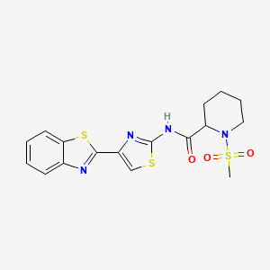 N-(4-(benzo[d]thiazol-2-yl)thiazol-2-yl)-1-(methylsulfonyl)piperidine-2-carboxamide