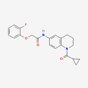 molecular formula C21H21FN2O3 B2554416 N-(1-cyclopropanecarbonyl-1,2,3,4-tetrahydroquinolin-6-yl)-2-(2-fluorophenoxy)acetamide CAS No. 1005298-26-9