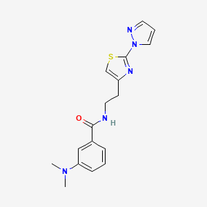 N-(2-(2-(1H-pyrazol-1-yl)thiazol-4-yl)ethyl)-3-(dimethylamino)benzamide