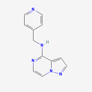 molecular formula C12H11N5 B2554428 N-[(吡啶-4-基)甲基]吡唑并[1,5-a]吡嗪-4-胺 CAS No. 1989277-07-7