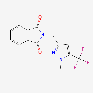 molecular formula C14H12F3N3O2 B2554429 2-{[1-methyl-5-(trifluoromethyl)-1H-pyrazol-3-yl]methyl}-3a,7a-dihydro-1H-isoindole-1,3(2H)-dione CAS No. 1354703-89-1