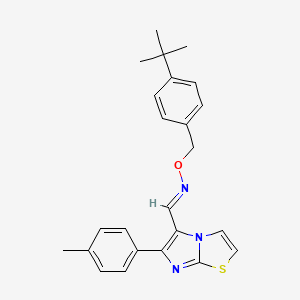 molecular formula C24H25N3OS B2554433 6-(4-methylphenyl)imidazo[2,1-b][1,3]thiazole-5-carbaldehyde O-[4-(tert-butyl)benzyl]oxime CAS No. 865657-65-4