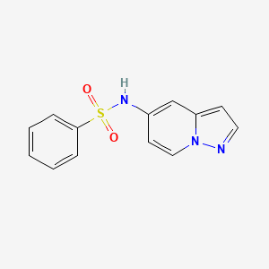 molecular formula C13H11N3O2S B2554445 N-(pyrazolo[1,5-a]pyridin-5-yl)benzenesulfonamide CAS No. 2034548-86-0