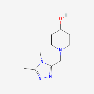 molecular formula C10H18N4O B2554446 1-((4,5-dimethyl-4H-1,2,4-triazol-3-yl)methyl)piperidin-4-ol CAS No. 1248279-60-8