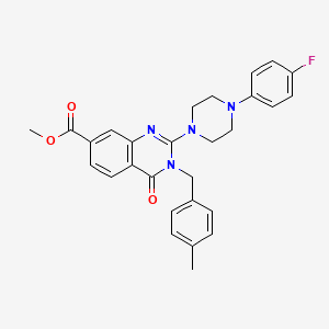 molecular formula C28H27FN4O3 B2554472 Methyl 2-[4-(4-fluorophenyl)piperazin-1-yl]-3-[(4-methylphenyl)methyl]-4-oxo-3,4-dihydroquinazoline-7-carboxylate CAS No. 1113102-29-6