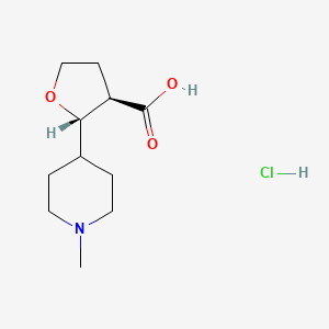 molecular formula C11H20ClNO3 B2554476 rac-(2R,3S)-2-(1-methylpiperidin-4-yl)oxolane-3-carboxylic acid hydrochloride, trans CAS No. 1909293-87-3