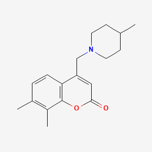 B2554479 7,8-dimethyl-4-((4-methylpiperidin-1-yl)methyl)-2H-chromen-2-one CAS No. 848275-04-7