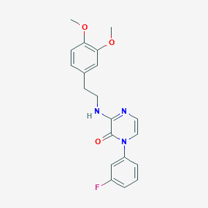 molecular formula C20H20FN3O3 B2554483 3-{[2-(3,4-Dimethoxyphenyl)ethyl]amino}-1-(3-fluorophenyl)-1,2-dihydropyrazin-2-one CAS No. 899725-54-3
