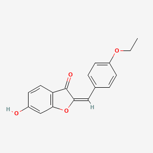 molecular formula C17H14O4 B2554484 2-[(4-Ethoxyphenyl)methylene]-6-hydroxybenzo[b]furan-3-one CAS No. 623122-67-8