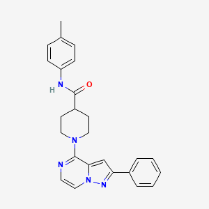 molecular formula C25H25N5O B2554486 N-(4-methylphenyl)-1-{2-phenylpyrazolo[1,5-a]pyrazin-4-yl}piperidine-4-carboxamide CAS No. 1111000-10-2