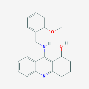 molecular formula C21H22N2O2 B025545 1,2,3,4-Tetrahydro-9-(((2-methoxyphenyl)methyl)amino)-1-acridinol CAS No. 104628-26-4