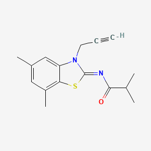 molecular formula C16H18N2OS B2554511 N-[(2Z)-5,7-dimethyl-3-(prop-2-yn-1-yl)-2,3-dihydro-1,3-benzothiazol-2-ylidene]-2-methylpropanamide CAS No. 868674-39-9