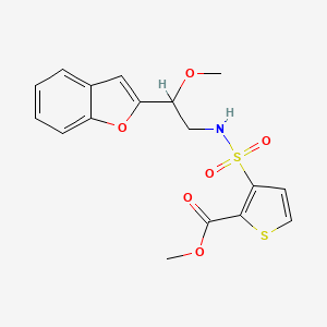 molecular formula C17H17NO6S2 B2554538 methyl 3-(N-(2-(benzofuran-2-yl)-2-methoxyethyl)sulfamoyl)thiophene-2-carboxylate CAS No. 2034421-60-6