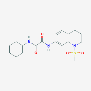 molecular formula C18H25N3O4S B2554558 N'-cyclohexyl-N-(1-methanesulfonyl-1,2,3,4-tetrahydroquinolin-7-yl)ethanediamide CAS No. 941945-50-2