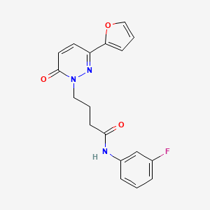 molecular formula C18H16FN3O3 B2554582 N-(3-fluorophenyl)-4-(3-(furan-2-yl)-6-oxopyridazin-1(6H)-yl)butanamide CAS No. 1021132-72-8