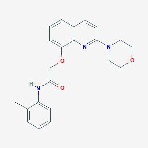 molecular formula C22H23N3O3 B2554587 2-((2-morpholinoquinolin-8-yl)oxy)-N-(o-tolyl)acetamide CAS No. 941909-39-3