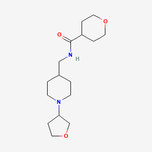 N-{[1-(oxolan-3-yl)piperidin-4-yl]methyl}oxane-4-carboxamide
