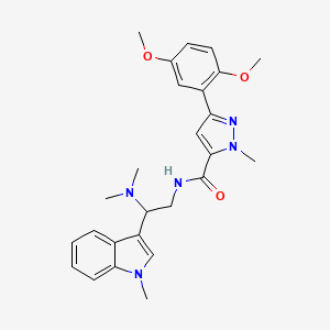 3-(2,5-dimethoxyphenyl)-N-(2-(dimethylamino)-2-(1-methyl-1H-indol-3-yl)ethyl)-1-methyl-1H-pyrazole-5-carboxamide