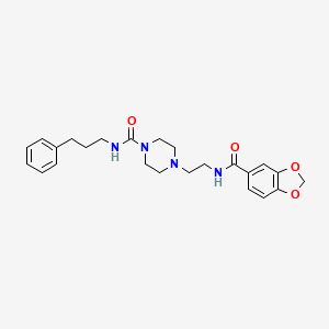 4-(2-(benzo[d][1,3]dioxole-5-carboxamido)ethyl)-N-(3-phenylpropyl)piperazine-1-carboxamide
