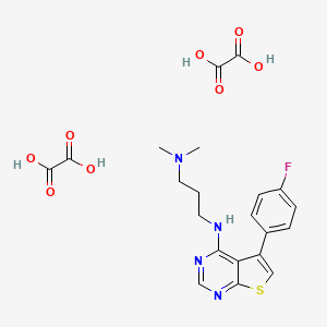 B2554632 N1-(5-(4-fluorophenyl)thieno[2,3-d]pyrimidin-4-yl)-N3,N3-dimethylpropane-1,3-diamine dioxalate CAS No. 1051931-36-2