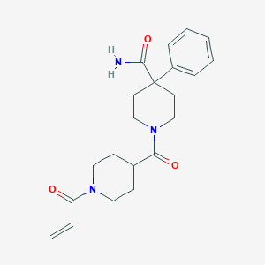B2554641 4-Phenyl-1-(1-prop-2-enoylpiperidine-4-carbonyl)piperidine-4-carboxamide CAS No. 2361876-43-7