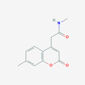 molecular formula C13H13NO3 B2554657 N-methyl-2-(7-methyl-2-oxo-2H-chromen-4-yl)acetamide CAS No. 919855-36-0