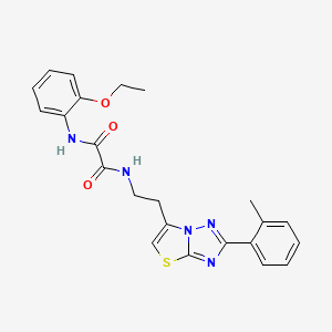 molecular formula C23H23N5O3S B2554664 N'-(2-ethoxyphenyl)-N-{2-[2-(2-methylphenyl)-[1,2,4]triazolo[3,2-b][1,3]thiazol-6-yl]ethyl}ethanediamide CAS No. 895792-63-9
