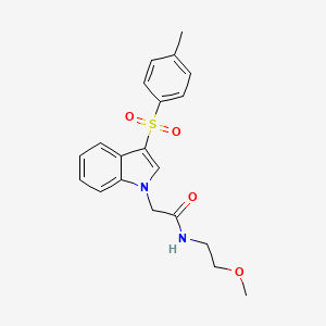 molecular formula C20H22N2O4S B2554702 N-(2-methoxyethyl)-2-(3-tosyl-1H-indol-1-yl)acetamide CAS No. 946306-31-6
