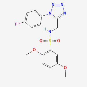 molecular formula C16H16FN5O4S B2554721 N-((1-(4-fluorophenyl)-1H-tetrazol-5-yl)methyl)-2,5-dimethoxybenzenesulfonamide CAS No. 941875-25-8