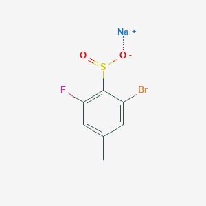 molecular formula C7H5BrFNaO2S B2554724 Sodium;2-bromo-6-fluoro-4-methylbenzenesulfinate CAS No. 2416229-99-5