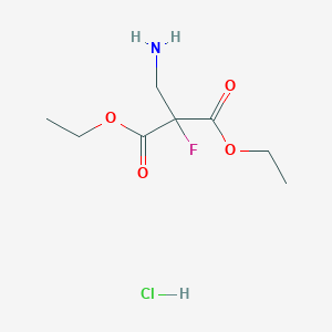 molecular formula C8H15ClFNO4 B2554726 1,3-diethyl2-(aminomethyl)-2-fluoropropanedioatehydrochloride CAS No. 2416234-76-7