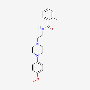 molecular formula C21H27N3O2 B2554728 N-(2-(4-(4-methoxyphenyl)piperazin-1-yl)ethyl)-2-methylbenzamide CAS No. 1049343-25-0
