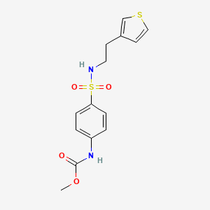 molecular formula C14H16N2O4S2 B2554731 methyl (4-(N-(2-(thiophen-3-yl)ethyl)sulfamoyl)phenyl)carbamate CAS No. 1797971-05-1