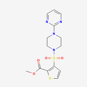 molecular formula C14H16N4O4S2 B2554733 Methyl 3-{[4-(pyrimidin-2-yl)piperazin-1-yl]sulfonyl}thiophene-2-carboxylate CAS No. 895262-79-0