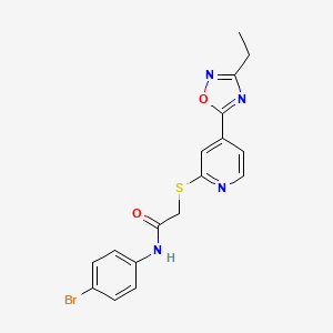 molecular formula C17H15BrN4O2S B2554747 N-(4-bromophenyl)-2-((4-(3-ethyl-1,2,4-oxadiazol-5-yl)pyridin-2-yl)thio)acetamide CAS No. 1251606-84-4