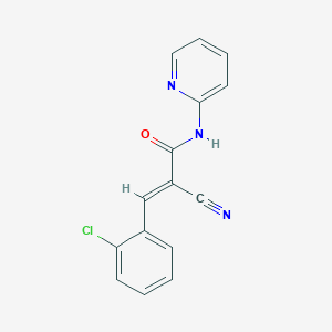 molecular formula C15H10ClN3O B2554753 (E)-3-(2-chlorophenyl)-2-cyano-N-pyridin-2-ylprop-2-enamide CAS No. 488137-20-8