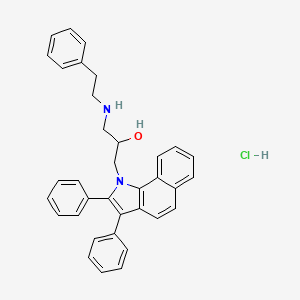 molecular formula C35H33ClN2O B2554771 1-(2,3-diphenyl-1H-benzo[g]indol-1-yl)-3-(phenethylamino)propan-2-ol hydrochloride CAS No. 483277-80-1