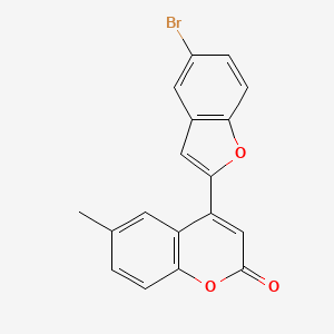 molecular formula C18H11BrO3 B2554866 4-(5-bromo-1-benzofuran-2-yl)-6-methyl-2H-chromen-2-one CAS No. 108154-42-3