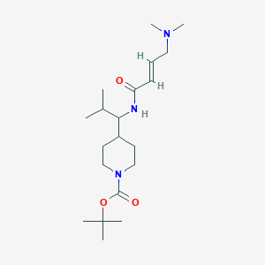 molecular formula C20H37N3O3 B2554868 Tert-butyl 4-[1-[[(E)-4-(dimethylamino)but-2-enoyl]amino]-2-methylpropyl]piperidine-1-carboxylate CAS No. 2411335-34-5