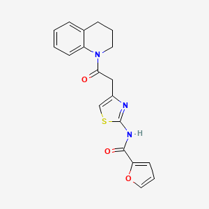 molecular formula C19H17N3O3S B2554888 N-{4-[2-oxo-2-(1,2,3,4-tetrahydroquinolin-1-yl)ethyl]-1,3-thiazol-2-yl}furan-2-carboxamide CAS No. 921865-67-0