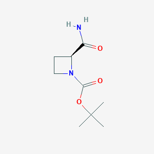 molecular formula C9H16N2O3 B025549 (S)-tert-Butyl 2-carbamoylazetidine-1-carboxylate CAS No. 105443-94-5