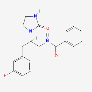 molecular formula C19H20FN3O2 B2554909 N-[3-(3-Fluorophenyl)-2-(2-oxoimidazolidin-1-YL)propyl]benzamide CAS No. 1421509-82-1