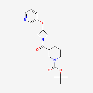 molecular formula C19H27N3O4 B2554928 Tert-butyl 3-(3-(pyridin-3-yloxy)azetidine-1-carbonyl)piperidine-1-carboxylate CAS No. 1903511-12-5